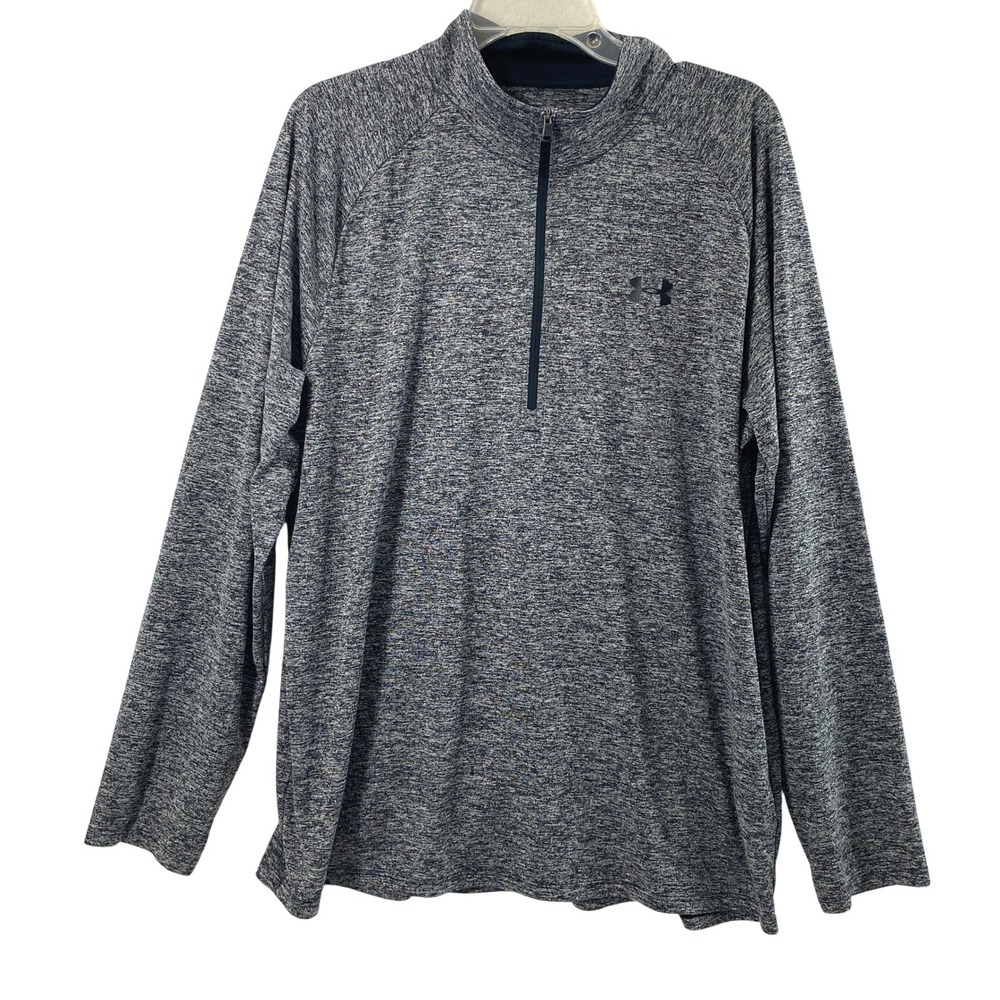 Under Armour Pullover Mens XL Tech 2.0 1/4 Zip Heathered Gray 1328495 Activewear